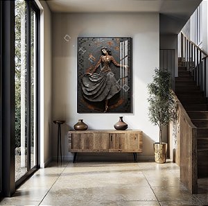 Quadro Decorativo Sala de Estar Pintura Mulher Dançarina