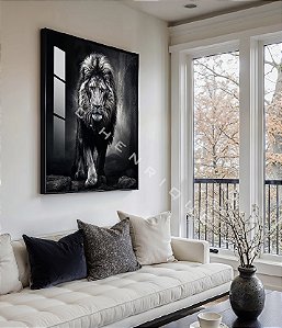 Quadro Decorativo Sala de Estar Pintura Leão