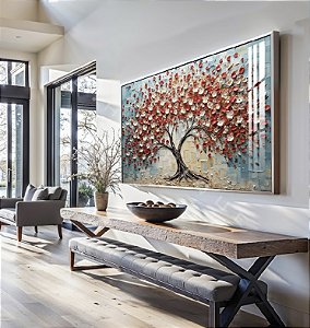 Quadro Decorativo Sala de Estar Pintura Árvore
