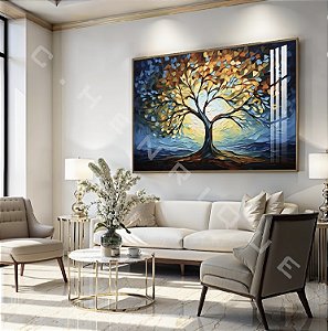 Quadro Decorativo Sala de Estar Pintura Árvore