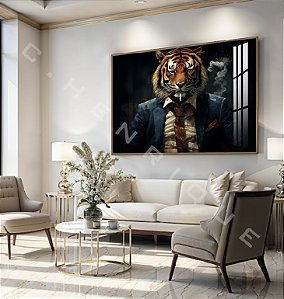 Quadro Decorativo Sala de Estar Pintura Tigre