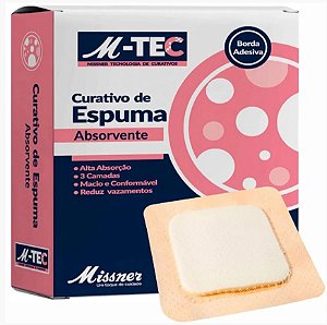 Curativo de Espuma Absorvente Border Silicone 10cmX10cm Mtec MIssner