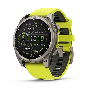 Relógio Garmin Fenix 8 Solar Titanium Sapphire Yellow 47mm