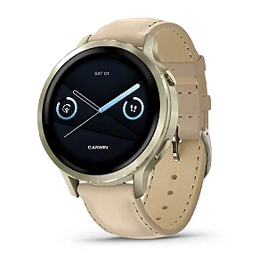 Relógio Smartwatch Garmin Venu 4s Couro Areia 41mm