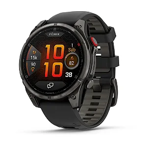 Relógio Monitor Cardíaco Garmin Fenix 8 Pro AMOLED Titanium Sapphire Preto 47mm