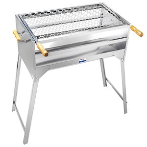 Espeto Simples 75 cm para churrasco aço cromado - Mec G Store