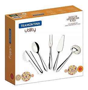 Jogo De Utensílios De Cozinha Inox 5peças Utility Tramontina