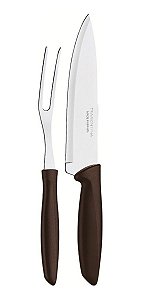 Jogo Garfo Faca e Pegador para Churrasco Inox Tramontina