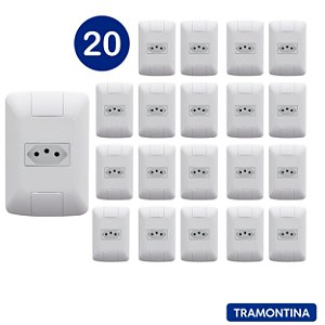 20 Conjunto 4x2 com 1 Tomada 2P+T Tramontina Aria 10v/250v