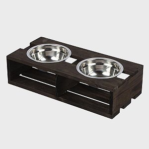 Comedor Pet Elevado Com 2 Potes Para Gato Cachorro Tamanho M