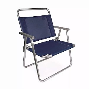 Duas Cadeiras de Praia Oversize Azul-Escuro 140kg Mor