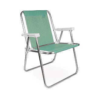 Cadeira de Praia Alta Alumínio Sannet Verde 110kg Mor