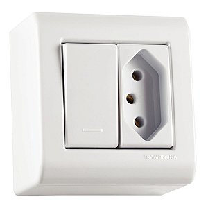 Caixa  Interruptor com Tomada 10A Sobrepor Externo Lizflex