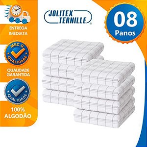 Kit 8 Panos de Prato Branco Atoalhado Grosso Felpudo Copa Toalha