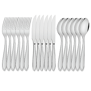 18 Talheres Garfo Faca Serra Colher Sopa Inox Mesa Cozinha