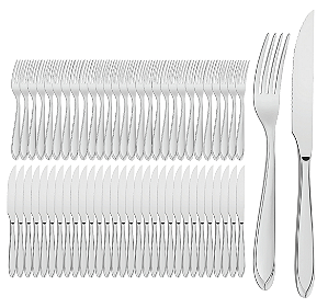 60 Talheres Garfo Faca Carne Cozinha Bar Restaurante Inox