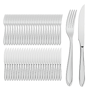 48 Talheres Inox Garfo Faca Bar Restaurante Cozinha Talher