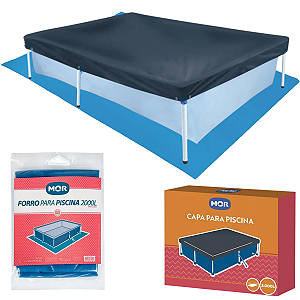 Kit Capa e Forro de Piscina Retangular 2000L Mor