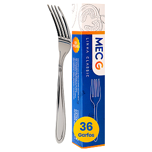 Kit C/ 36 Garfos De Mesa Aço Inox Jantar Linha Classic Mec G