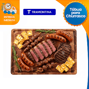 Tabua de Carne Grande Tramontina Madeira Pesada Churrasco Retangular 45cmx34cm