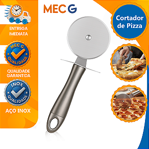 Cortador De Pizza Massa Fatias Lamina Em Aco Inox Mec g Essencials