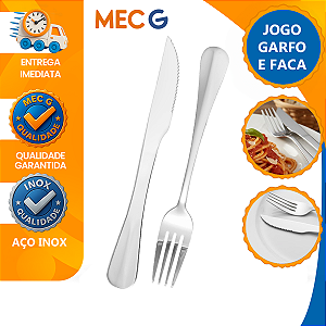 Kit Conjunto Talheres Garfo e Faca 12 Unidades em Inox Resistente Pesado Inox Grosso