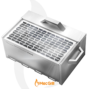 Churrasqueira Ecológica Aço Inox A Carvão para Apartamento Sem Fumaça Ecolong 45x30cm Mec Grill