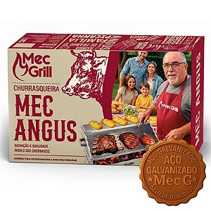 Churrasqueira A Carvão Aço Inox Galvanizado Desmontável Duas Grelhas Mec Angus 65X40 Mec Grill