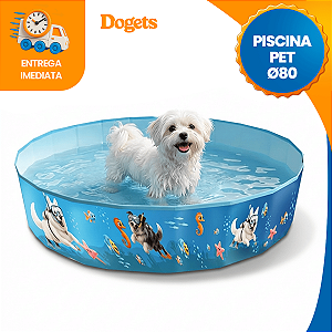 Piscina Para Pets Resistente de Lona Diversos Tamanhos Dobrável Colorida com Desenhos Verão