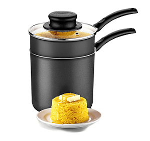 Cuscuzeira Tramontina em Alumínio com Revestimento Interno e Externo em Antiaderente Starflon Max Chumbo 10 cm 0,8 L