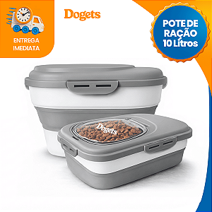 Porta Ração 10 Litros Pote Container Dispenser Grande Recipiente Reservatório Com Medidor