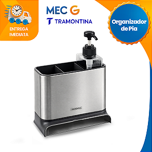 Organizador de Pia Tramontina Plurale em Plástico e Aço Inox