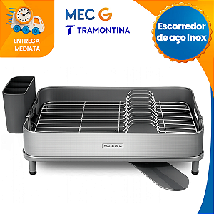 Escorredor de Louça Tramontina Aço Inox Polipropileno e Porta Talheres Escirredor de Pratos