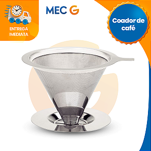Coador de Café Chá Tramontina Inox Aço Inox 304 Tamanho 102 Peneira Aço Reutilizavel
