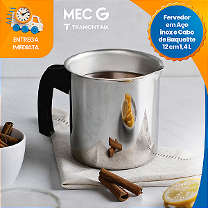 Leiteira Canecão Fervedor Indução Tramontina Allegra 2l Cor Inox 14 Cm Cabo de Baquelite