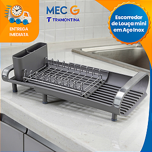 Escorredor De Louça Inox Tramontina Com Secador E Porta Talheres
