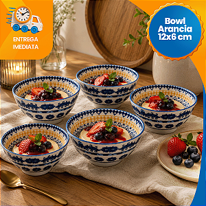 Kit de Tigelas de Cerâmica 12 cm Decorado Cumbuca Vasilha 6 Peças Sofisticado Bowl de Cerâmica Floralia