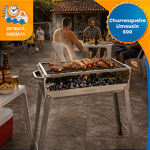 Churrasqueira de Espetinhos Aço Inox 430 Resistente 60x25 Limousin Carvão Grelha