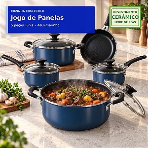 Jogo de Panelas Tunis 5 Peças de Indução Antiaderente CompletoTramontina