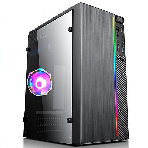 Gabinete Gamer PIXXO GG265 Preto Lateral Acrílico