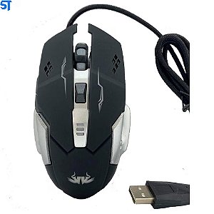 Mouse Gamer USB RGB 6 Botões Knup KP-MU005