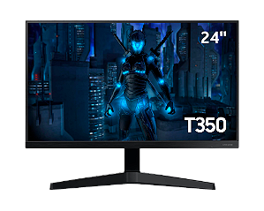 Monitor Gamer Samsung 24", Wide, 75Hz, Full HD, IPS, HDMI, FreeSync, VESA, Preto - LF24T350FHLMZD