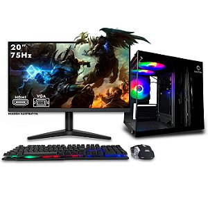 Computador NextPC Gamer Completo Intel Core i5 4ª, GTX 730 4GB, 16GB, SSD 512GB, Monitor 20", Gabinete Aquário