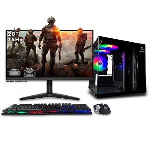 Computador NextPC Gamer Completo Intel Core i7 6ª, RTX 3050 6GB, 16GB, SSD 512GB, Monitor 20", Gabinete Aquário
