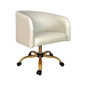 Poltrona Nam Prime – Pés Giratório Dourados Elegantes