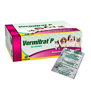 Vermífugo Para Cães e Gatos Vermitrat P - Cartela com 6 Comprimidos 300mg Indubras