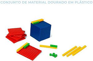 CONJUNTO DE MATERIAL DOURADO COM PLASTICO
