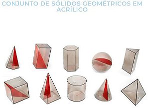 CONJUNTO DE SÓLIDOS GEOMÉTRICOS EM ACRÍLICO