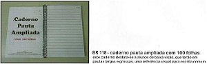 Caderno com pauta ampliada