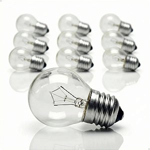 Kit 10 Lampadas Incandescentes 15w E27 110/220v Bulbo Vidro